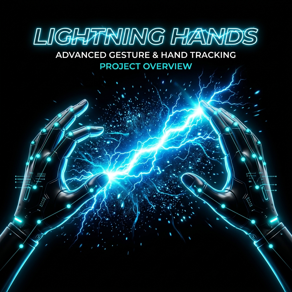 Lightning Hands — electric lightning bolts between tracked fingertips